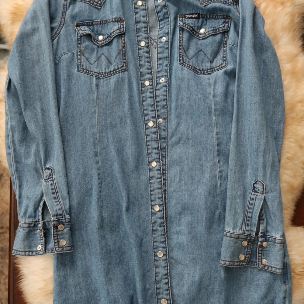 Wrangler Blue Denim Midi Dress